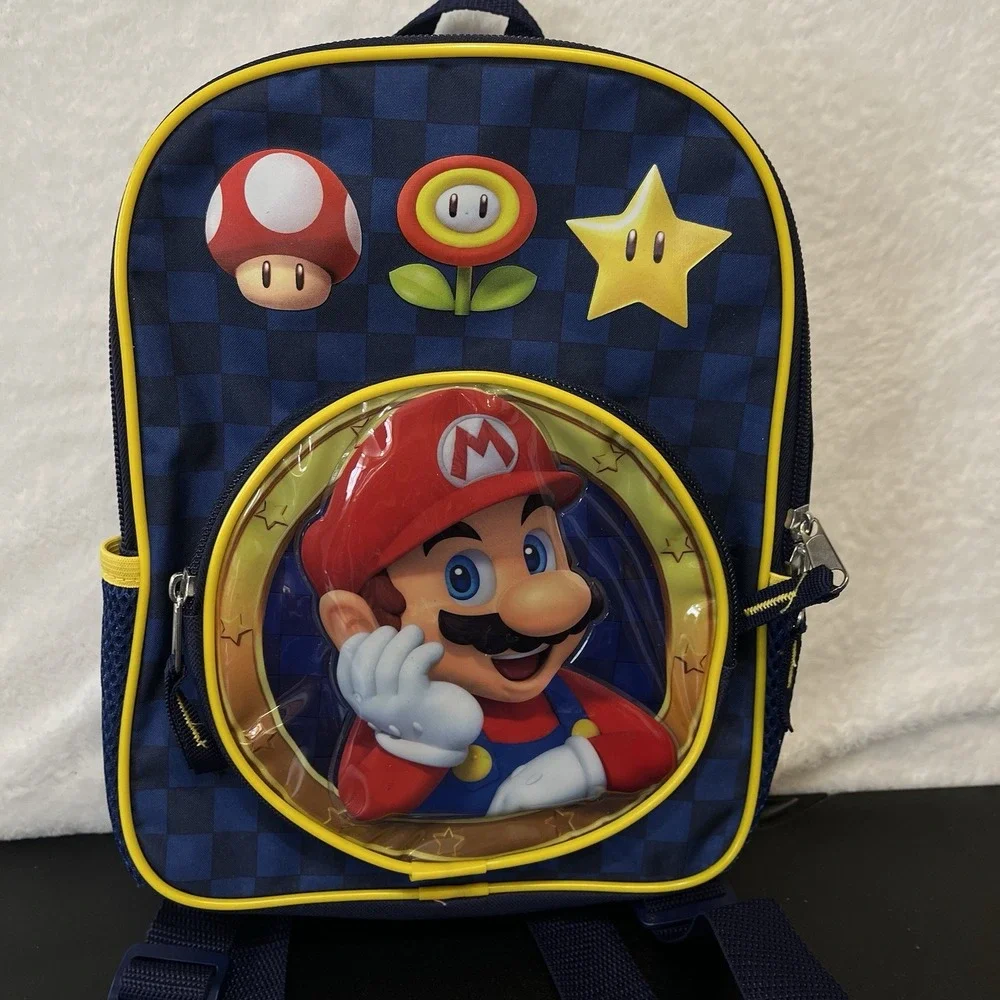 Super Mario Mini Backpack Spellout Kids Backpack 12